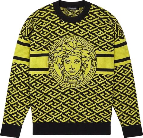 Versace Medusa Monogram Crewneck 'Pineapple/Black' 